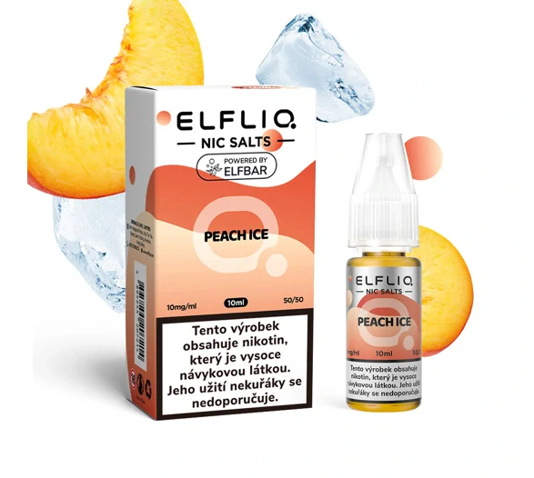 Elfliq Salt Peach Ice (Ledový broskvový džus) 10ml 10mg/20mg