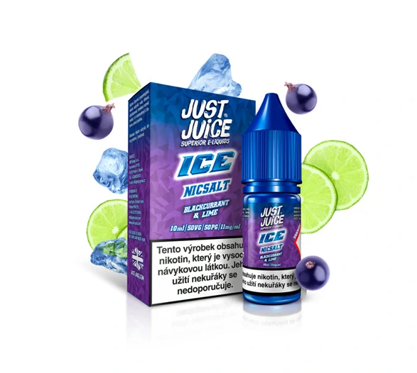 Just Juice Salt ICE Blackcurrant & Lime (Ledový černý rybíz & limetka) 10ml
