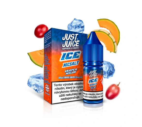 Just Juice Salt ICE Grape & Melon (Ledové hroznové víno & cukrový meloun) 10ml