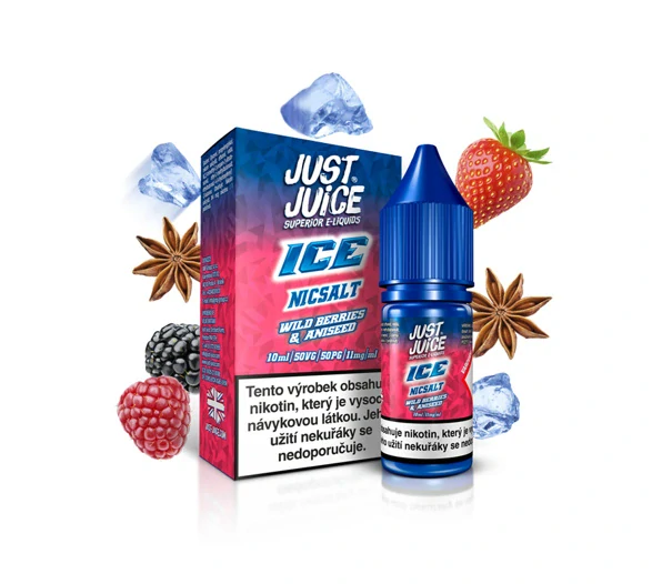 Just Juice Salt ICE Wild Berries & Aniseed (Ledové lesní ovoce s anýzem) 10ml