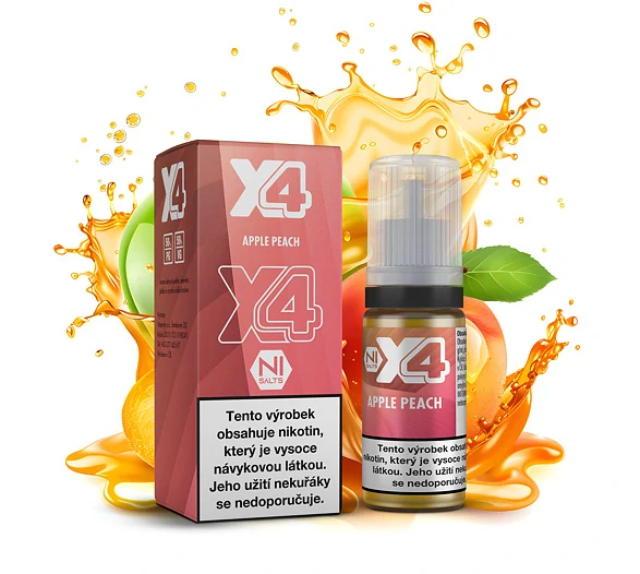 X4 Bar Juice Apple Peach (Zelené jablko s broskví) 10ml