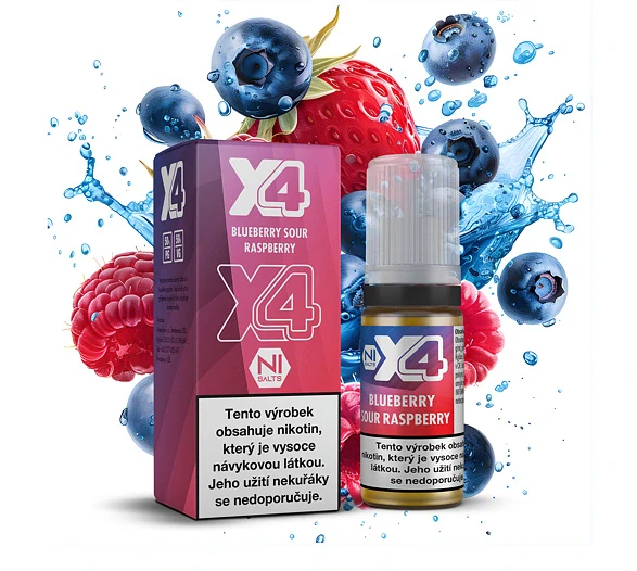 X4 Bar Juice Blueberry Sour Raspberry (Borůvka s malinou) 10ml