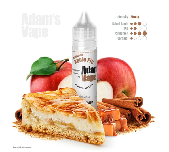 Příchuť Adam's Vape S&V: Cinnamon Apple Pie (Pečená jablka v karamelovém těstě se skořicí)