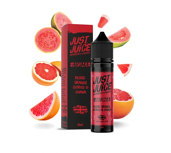 Příchuť Just Juice S&V: Blood Orange, Citrus & Guava (Červený pomeranč, citron a guava)