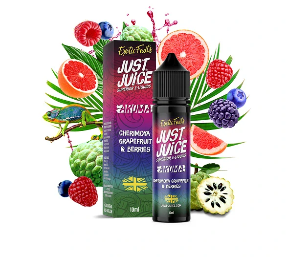 Příchuť Just Juice S&V: Cherimoya Grapefruit & Berries (Cherimoya, grapefruit a bobule)