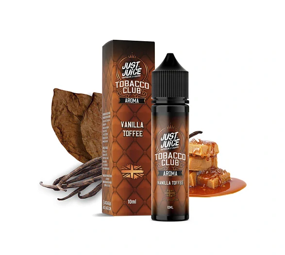 Příchuť Just Juice S&V: Tobacco Vanilla Toffee (Tabák s vanilkou a karamelem)