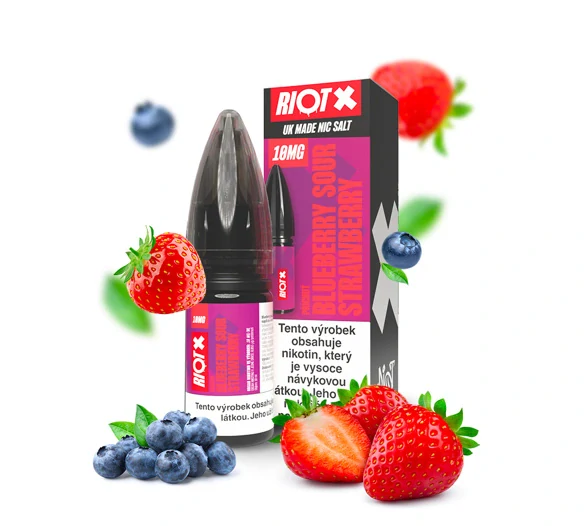 RIOT X Salt Blueberry Sour Strawberry (Kyselá borůvka a jahoda) 10ml