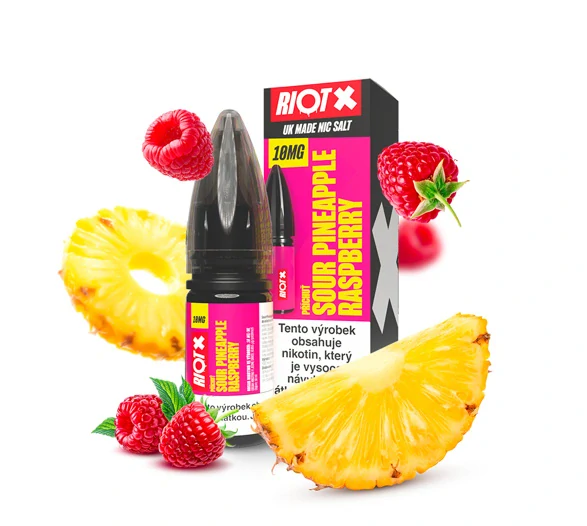 RIOT X Salt Sour Pineapple Raspberry (Ananas a nakyslá malina) 10ml