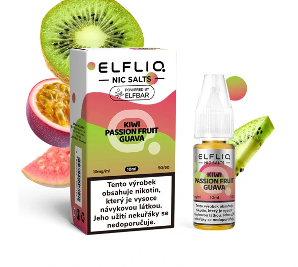 Elfliq Salt Kiwi Passion Fruit Guava (Kiwi, marakuja a guava) 10ml 10mg/20mg